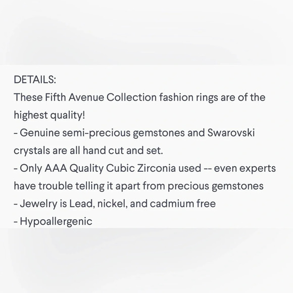 🇨🇦🆕5th Avenue Rhodium Ring - Picture 10 of 15